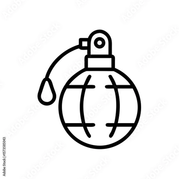Fototapeta A symbolic monochrome icon captures a grenade.