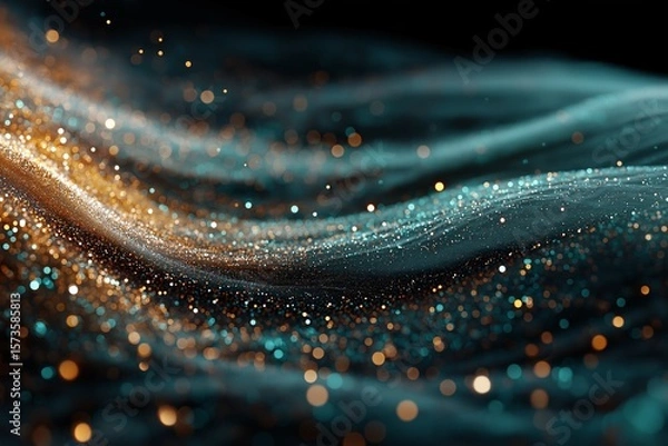 Obraz Ethereal Background Photography. Abstract Fluid Textures with Shimmering Light and Vibrant Waves