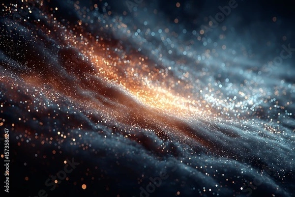 Obraz Cosmic Galaxy. Shimmering Stars in a Mystical Nebula Background - Abstract Outer Space Universe Design