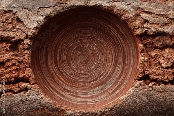 Obraz Wood Texture Close-Up. Intricate Circular Patterns in Nature's Design with Rustic, Organic Details
