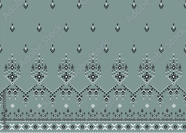 Obraz vector seamless pattern, raditional Asian Wallpaper ,gray fabric