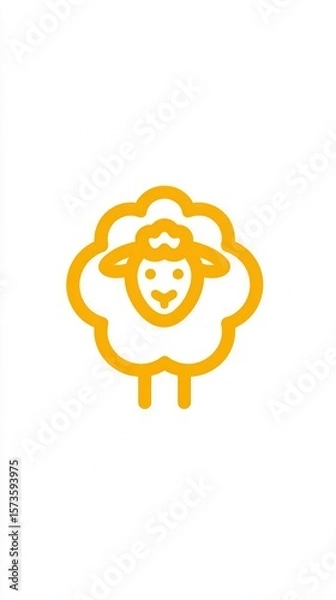 Obraz Simple yellow sheep graphic