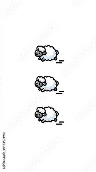 Obraz Cartoon sheep running animation