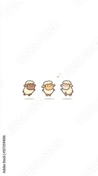 Obraz Cartoon sheep jumping image