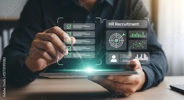 Obraz Hr Recruitment Process Checklist on Tablet
