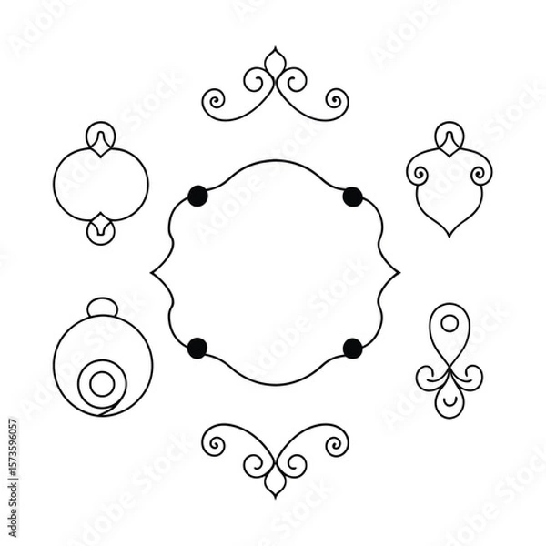 Fototapeta rome style ornate calligraphic design elements set
