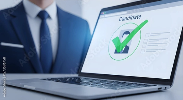 Obraz Online Candidate Selection Process on Laptop