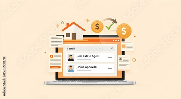Obraz Real Estate Search Results on Laptop