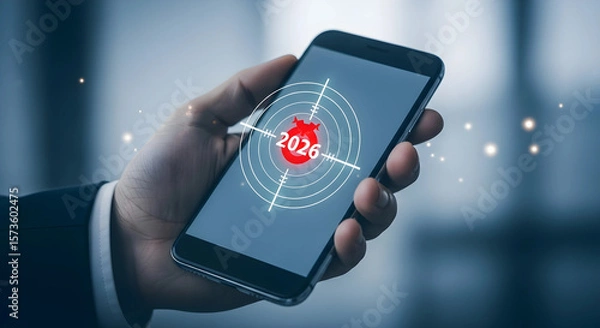 Obraz Smartphone Target on Screen with 2026