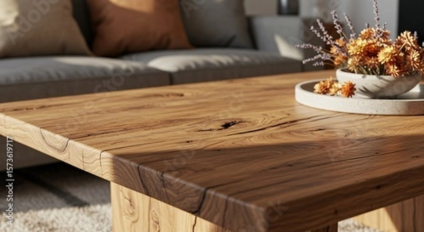 Obraz Cozy Coffee Table with Candles and Dried Flowers