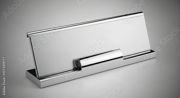 Fototapeta Sleek Metallic Business Card Holder against a Gradient Background for Professional Use