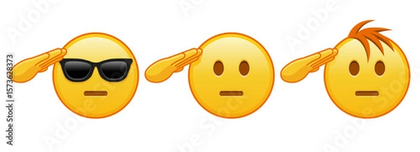 Obraz Emoji with hand on face Set of three yellow emoji