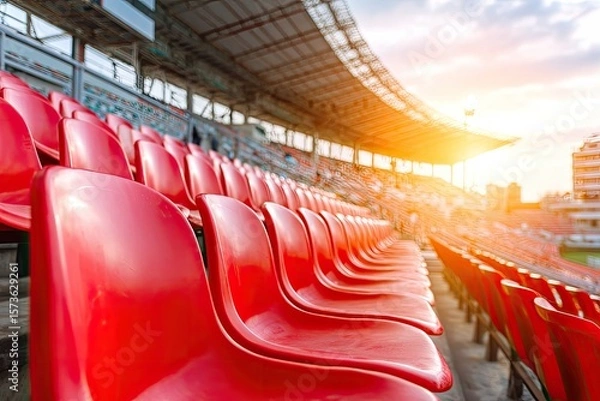 Fototapeta Empty Stadium Seats Awaiting Thrilling Game Day