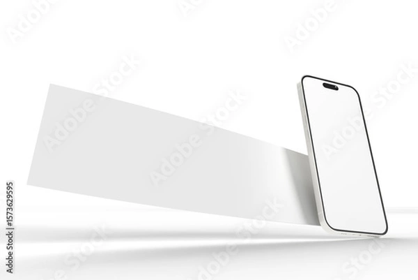 Obraz 3D Smartphone and Social media 4 Items carousel feed post mockup isolated on background. Social frame mobile app page template for user post feed, like, share, comment, portfolios, online shops, Ads
