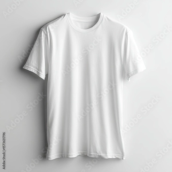 Fototapeta Clean White T-Shirt on Simple Background Display