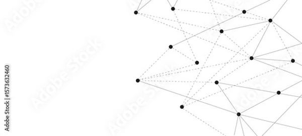 Fototapeta Blue network. Abstract connection on white background. Network technology background with dots and lines for desktop. Ai background.