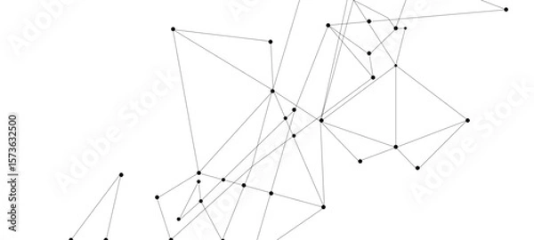 Fototapeta Abstract network connections with blue nodes on white background sailing boat on the sea