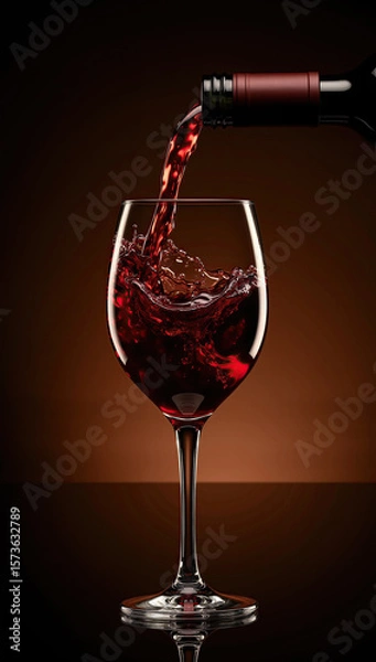 Fototapeta Experience the elegance of fine red wine with every pour – rich color, smooth texture, and timeless sophistication captured in one perfect glass.