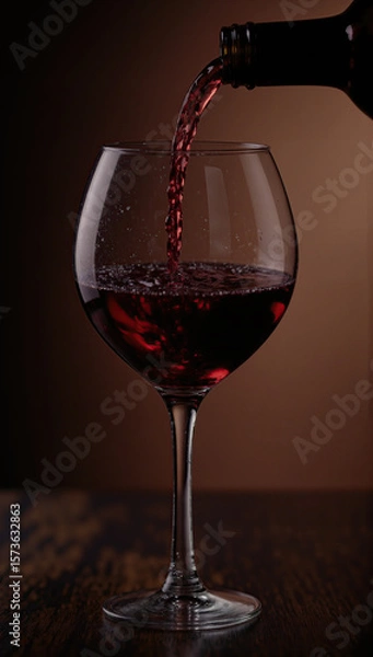 Fototapeta Experience the elegance of fine red wine with every pour – rich color, smooth texture, and timeless sophistication captured in one perfect glass.