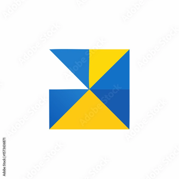 Obraz  geometric shape blue and yellow