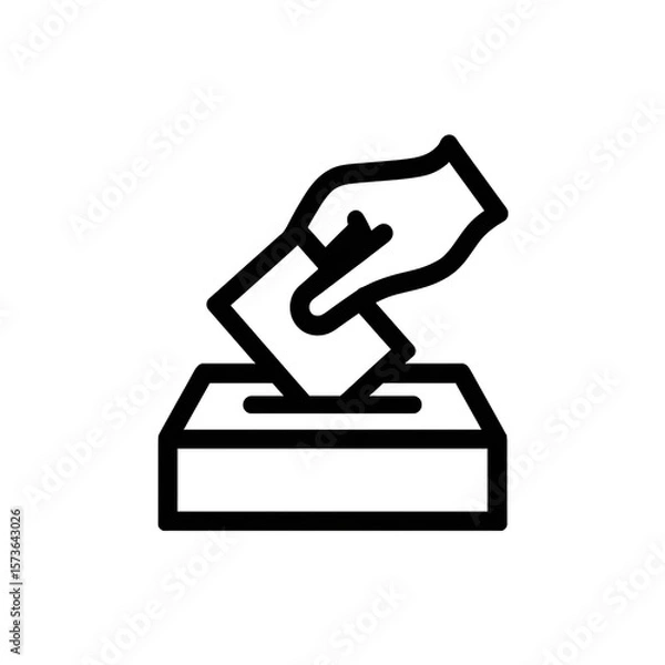 Fototapeta Simple, outline graphic of a stylized object
