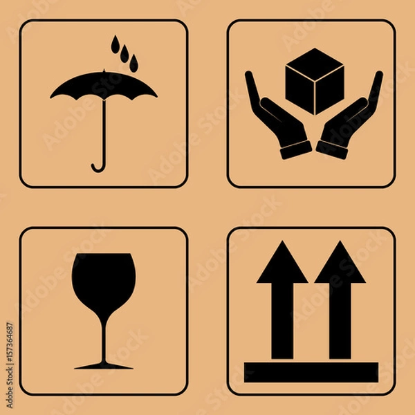 Fototapeta Set of fragile symbols