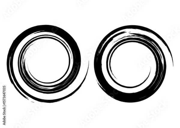 Obraz 筆でグルグル描いた黒い渦巻き模様