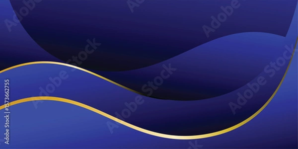 Fototapeta Luxury abstract background with golden lines on dark, modern black backdrop concept 3d style. Illustration from vector, modern template deluxe design