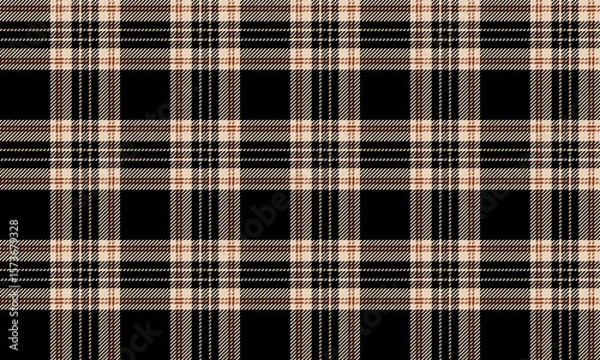 Obraz Seamless plaid pattern, black, beige, brown, simple and warm feeling, suitable for designing clothes, skirts, pants, aprons, home decoration and various fashion textiles.