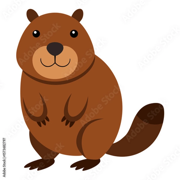 Fototapeta Beaver on white background