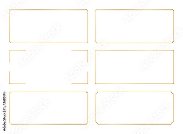 Fototapeta ゴールドのシンプルフレームセット