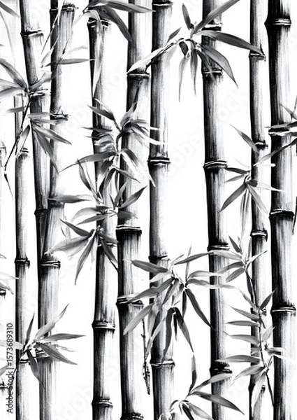 Fototapeta 116. Bamboo pattern in vertical stripe layout