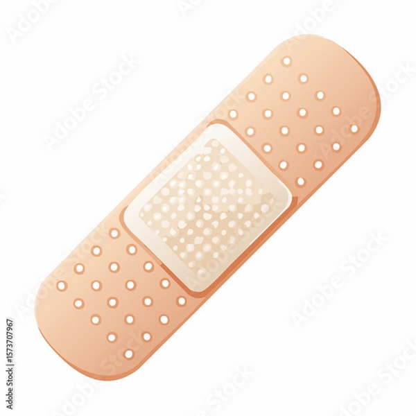 Fototapeta minimalist adhesive bandage icon in clean line art style for medical and healthcare use
