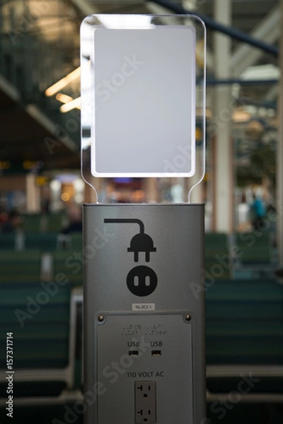 Obraz Electrical socket for digital devices airport 