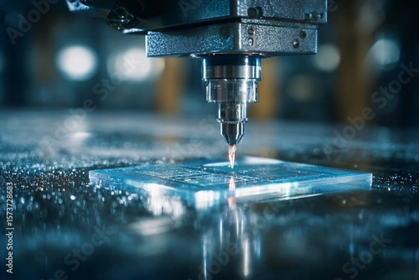 Fototapeta Precision Cutting Process Manufacturing Facility Image Industrial Setting Close-Up Technology Insights
