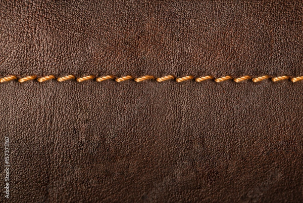 Obraz Brown leather background with seams