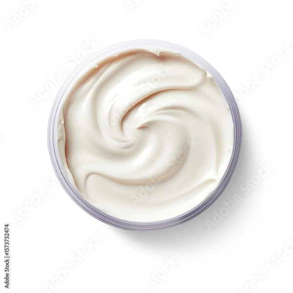 Obraz A bowl of creamy white substance in a transparent container on a transparent background