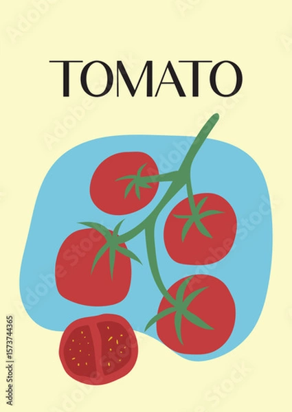 Obraz abstract art tomato elements illustration