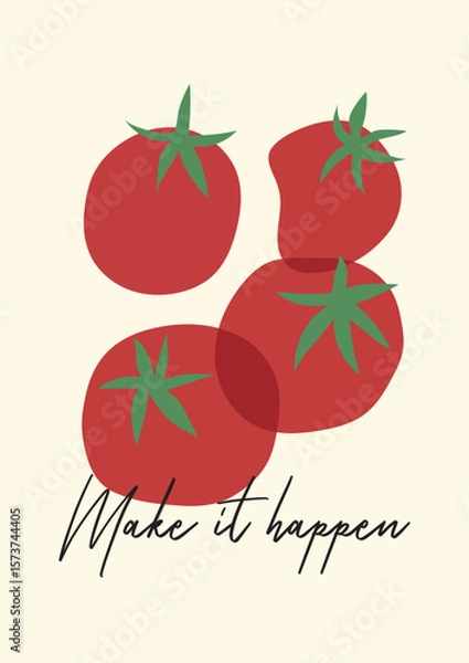 Obraz abstract art tomato elements illustration