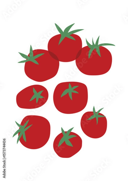 Obraz abstract art tomato elements illustration