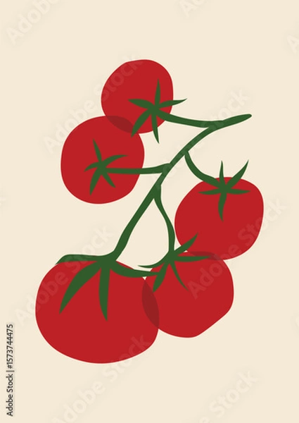 Obraz abstract art tomato elements illustration