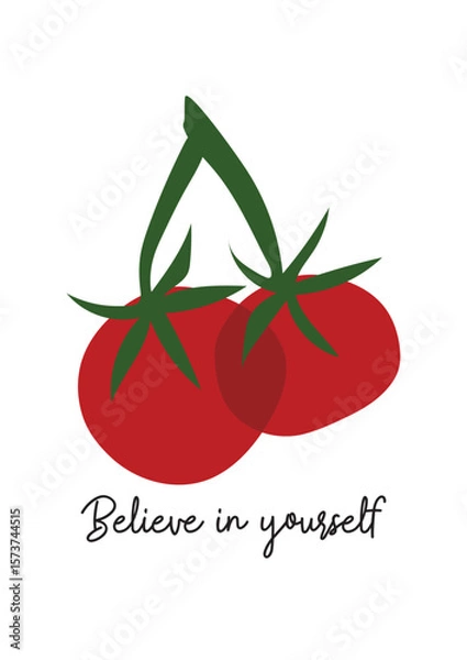 Obraz abstract art tomato elements illustration