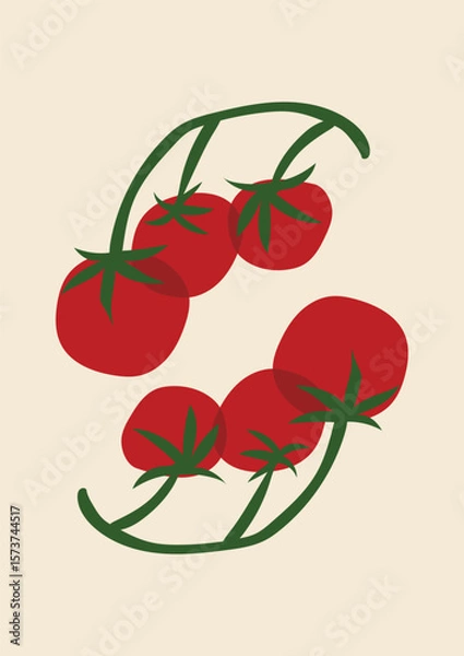 Obraz abstract art tomato elements illustration