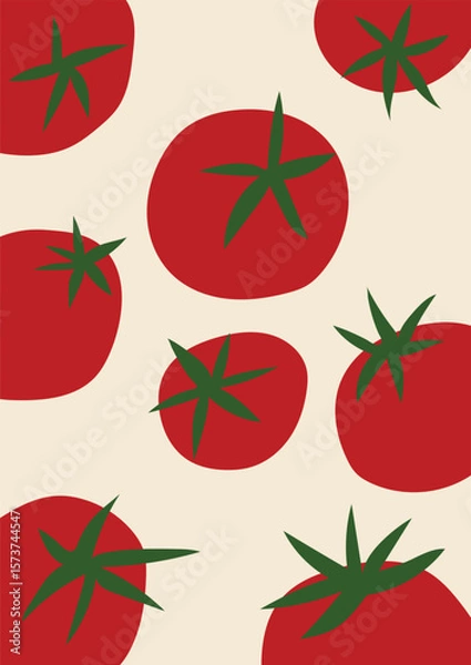 Obraz abstract art tomato elements illustration