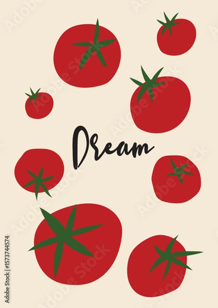 Obraz abstract art tomato elements illustration