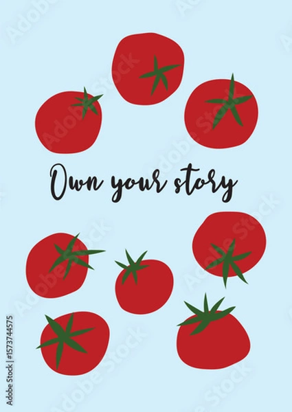 Obraz abstract art tomato elements illustration