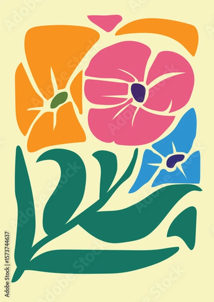 Obraz abstract art flower elements illustration