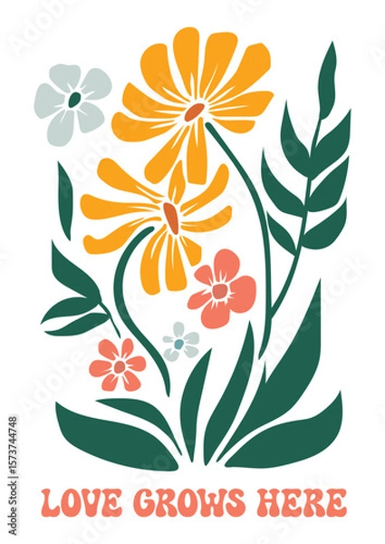 Obraz abstract art flower elements illustration