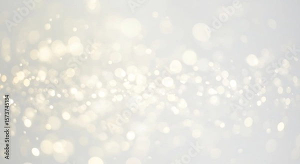 Fototapeta Sparkling Light Golden Bokeh Glowing on Soft White Background
