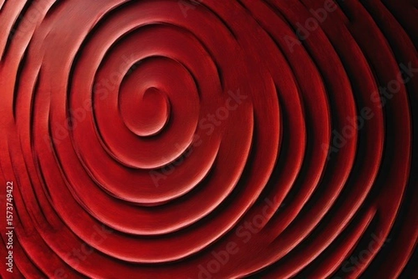 Fototapeta Graceful Red Fluid Circles Expanding in Rippling Motion. Abstract Background